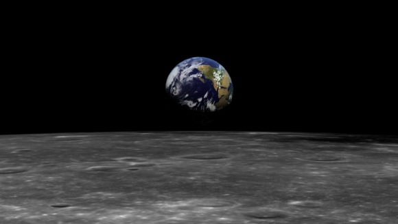 Earth as seen from the moon.